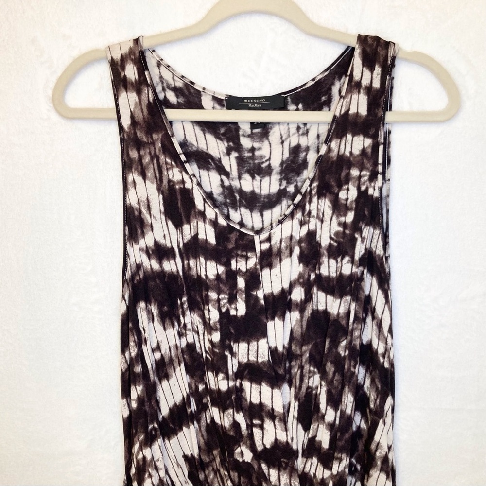 MaxMara Weekend Brown and Cream Jersey A-Line Dress Women’s Size Large - Picture 4 of 15
